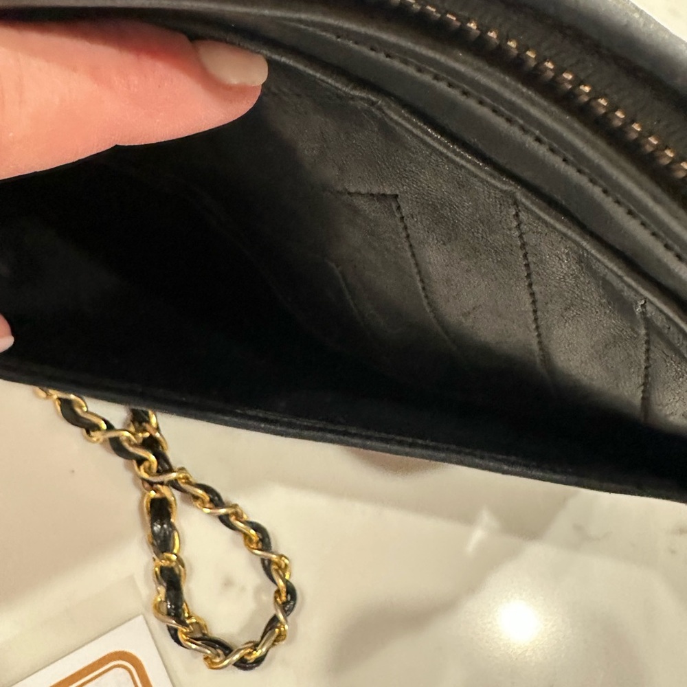 Chanel Black Chevron Leather Camera Bag - Picture 8 of 13